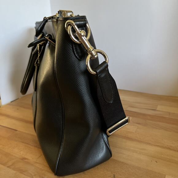 COACH Black Leather Metropolitan 2 Way Business Bag 71695 Academia Messenger - Picture 2 of 16